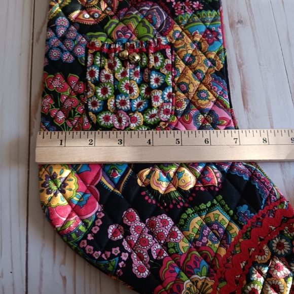 Vera Bradley Christmas Stocking Quilted Whimsical Dark Floral - Picture 5 of 6
